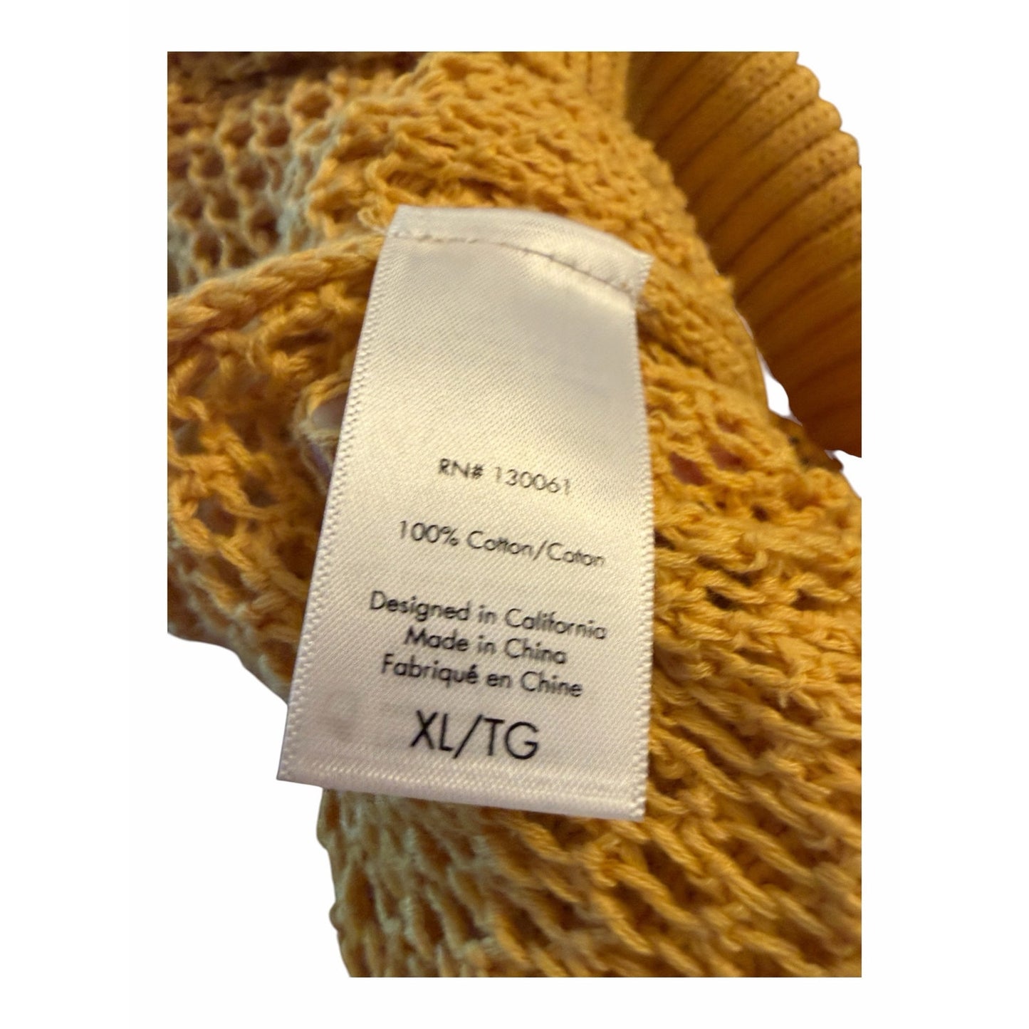 Space Los Cabos Crochet Cover-Up Pants XL NWT Mustard 100% Cotton Beach Resort