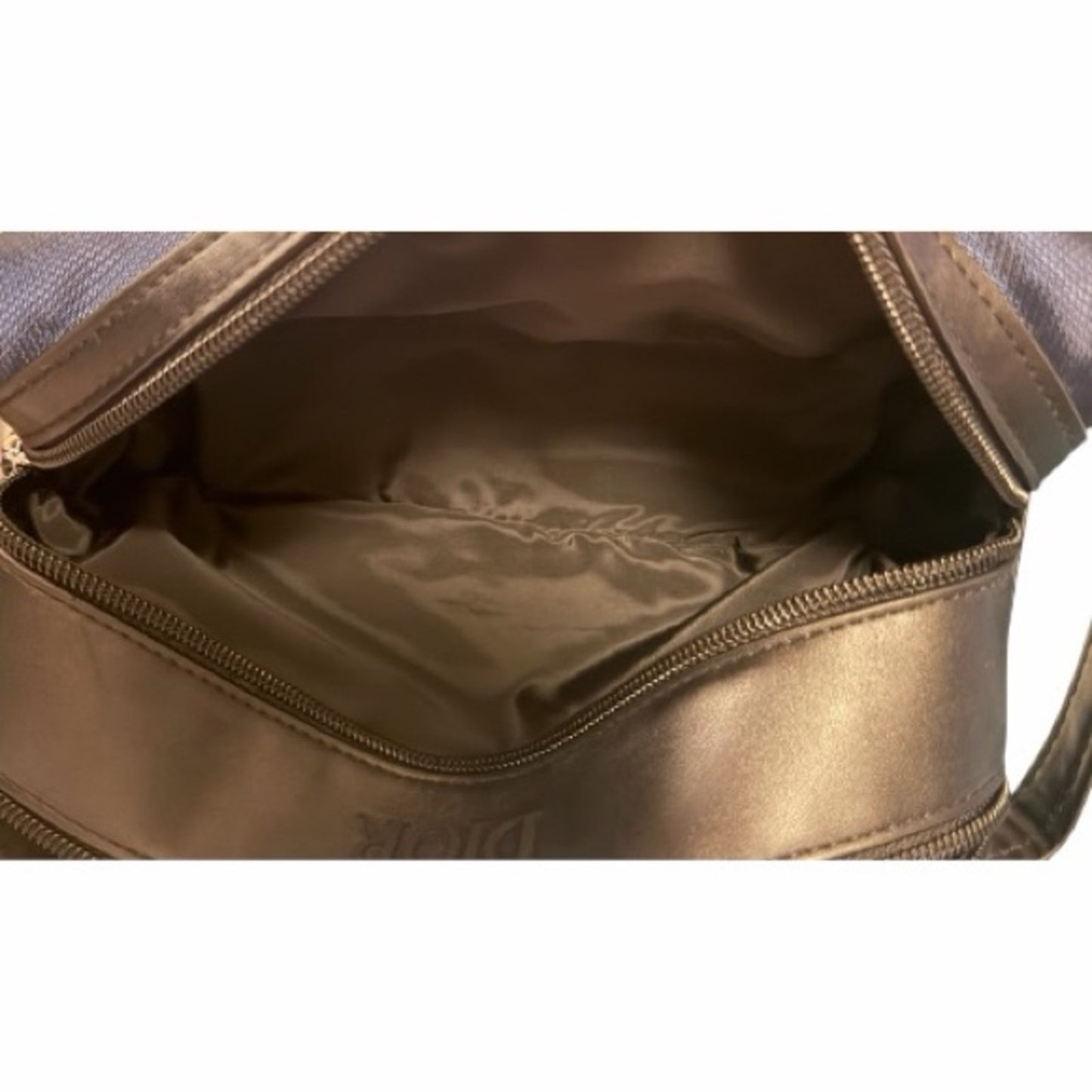 Dior Men’s Toiletry Bag Navy Canvas Faux Leather Insulated Dopp Kit NIB