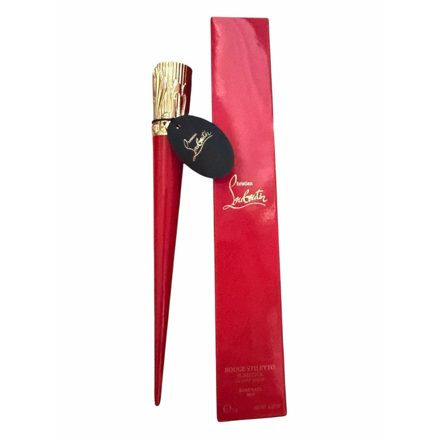 Christian Louboutin Rouge Stiletto Glossy Shine Lipstick Bare Kate 303S NIB