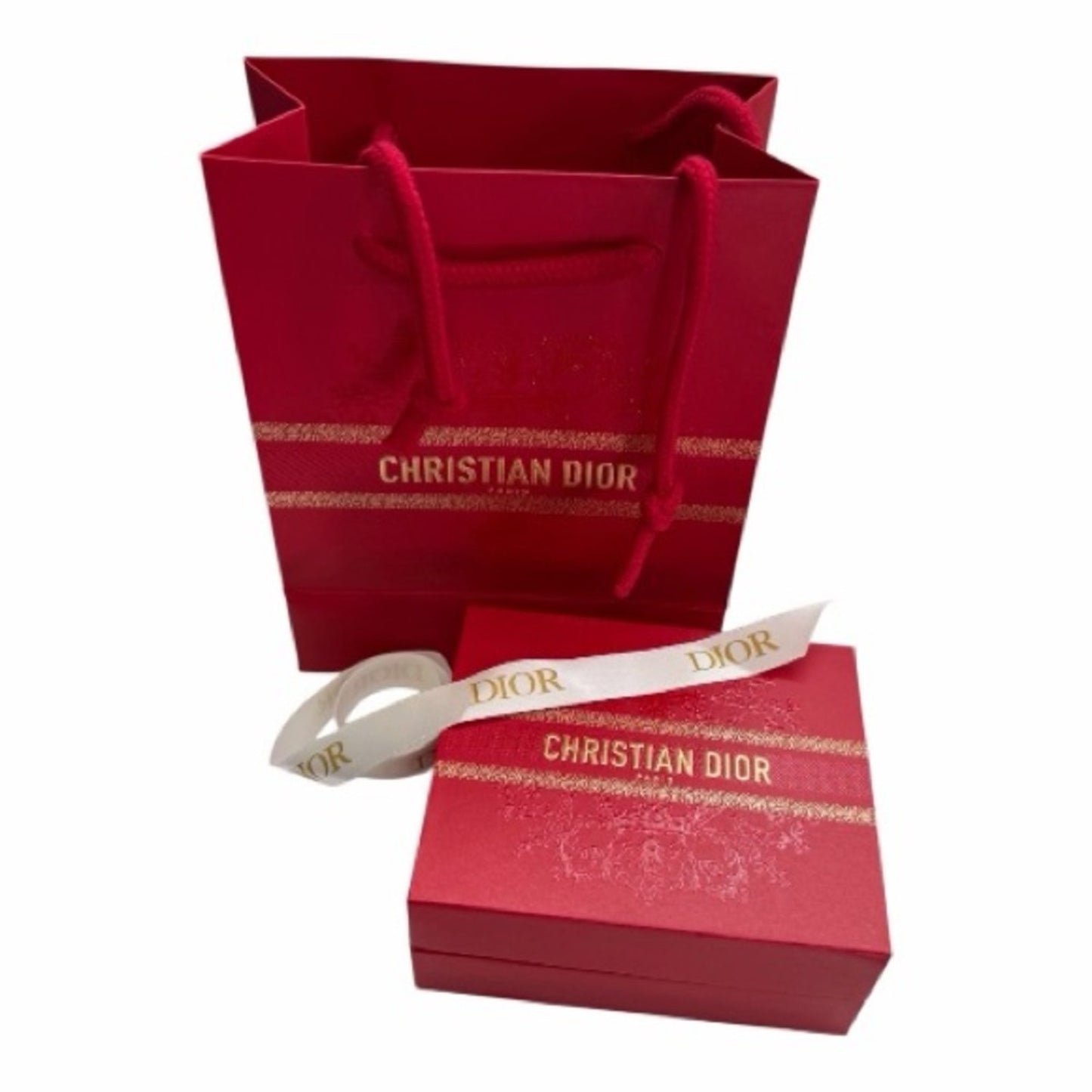 Dior Gift Set -Silver and Pink Keychain-Lip Case - Addict Lip Shine-Box-Bag New