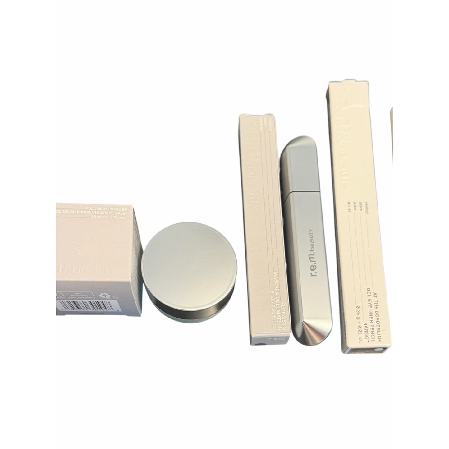 REM by Ariana Grande Beauty Full Size Eye Set Trio NIB Undereye Blurring Balm, Mascara, Eyeliner