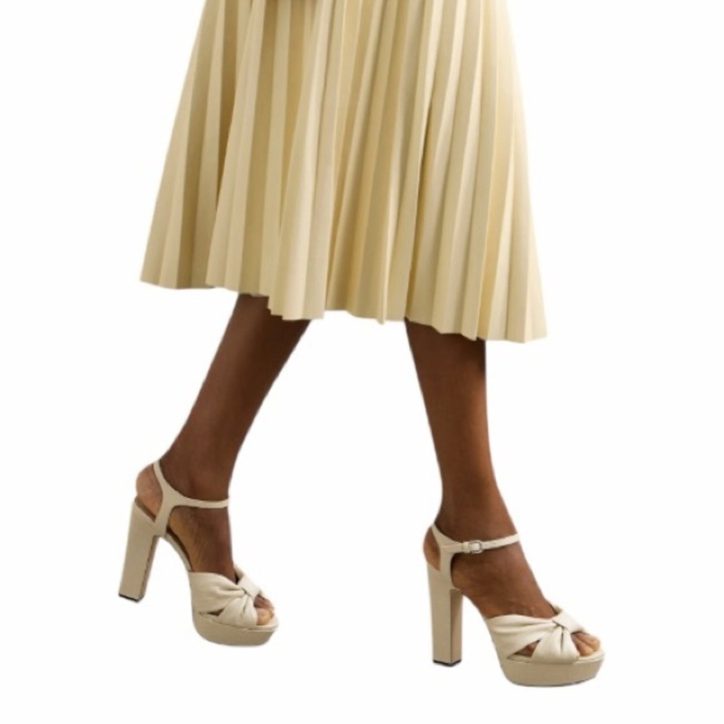 JIMMY CHOO Heloise 120 bow-embellished  leather platform sandals NWB Size 11