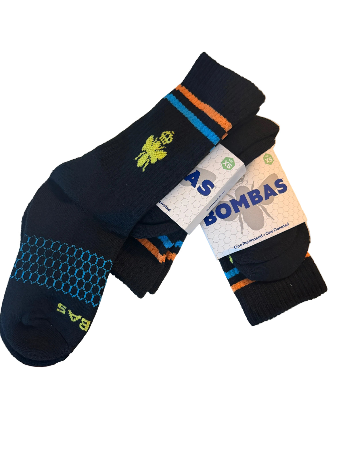 Bombas Crew Socks XS 3-Pair Pack – Black Cushioned Socks Women’s 4-6