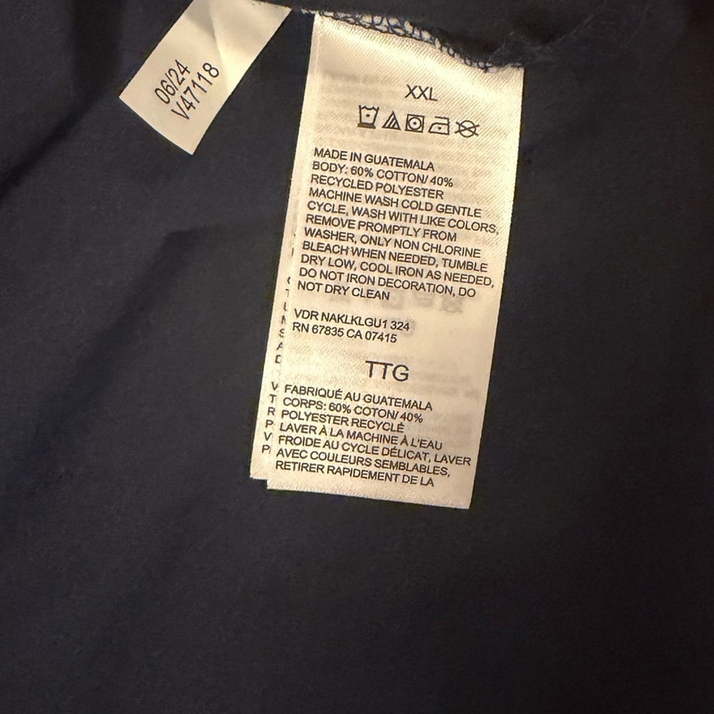 Men's New Nautica XXL Long Sleeve Graphic Tee Navy Blue