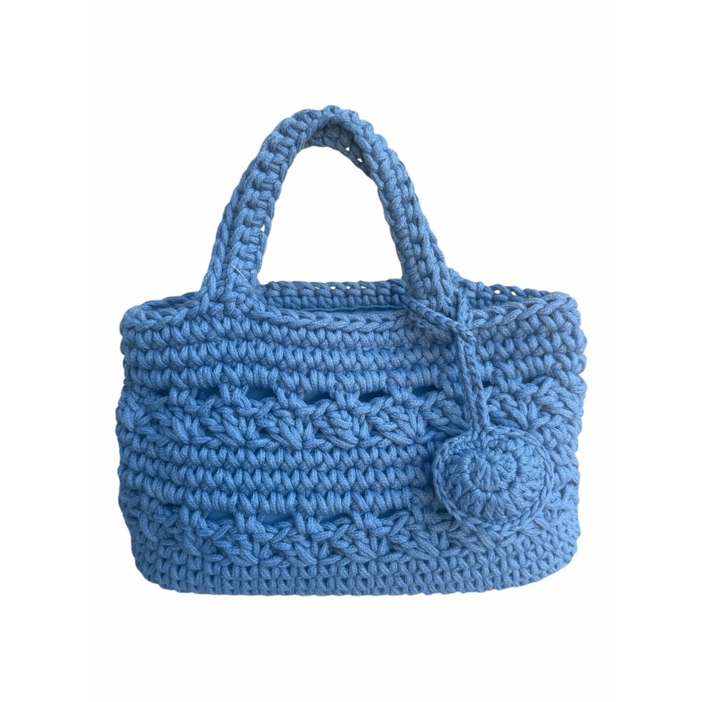 NWT A Coastal Chic On 34th Blue Crochet Tote Bag W/ Charm