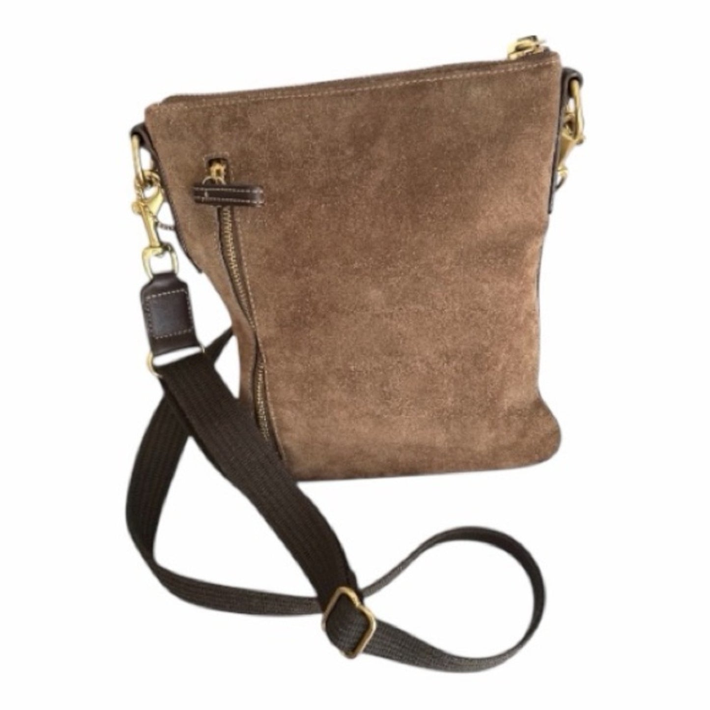 Vintage Coach Brown Suede Crossbody Bag Adjustable Strap