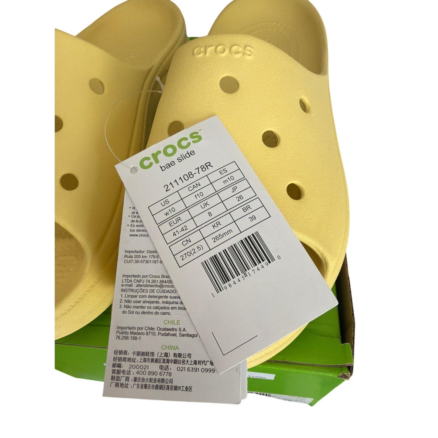 CROCS Bae Slide Women’s Size 10 (Men's 8) NIB