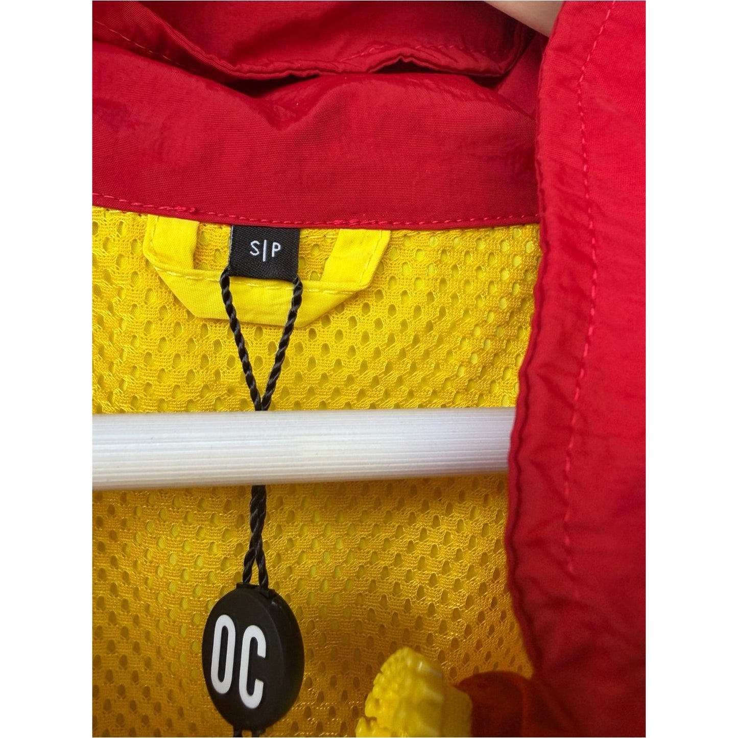 Opening Ceremony NWT Hooded Colorblock Windbreaker Jacket Yellow Black Red Small