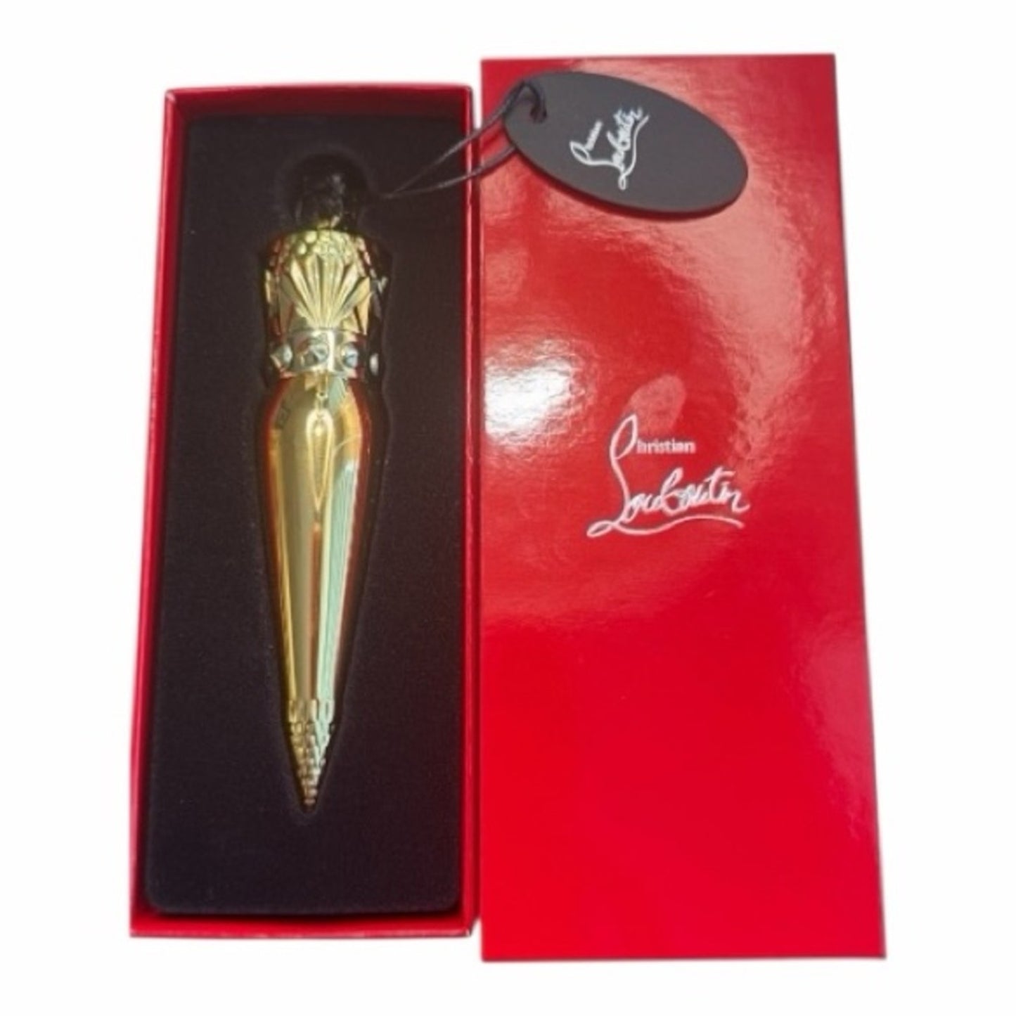 Copied - Christian Louboutin Rouge Lipstick “Silky Satin 001” In The Refillable Collector Gold Case NIB
