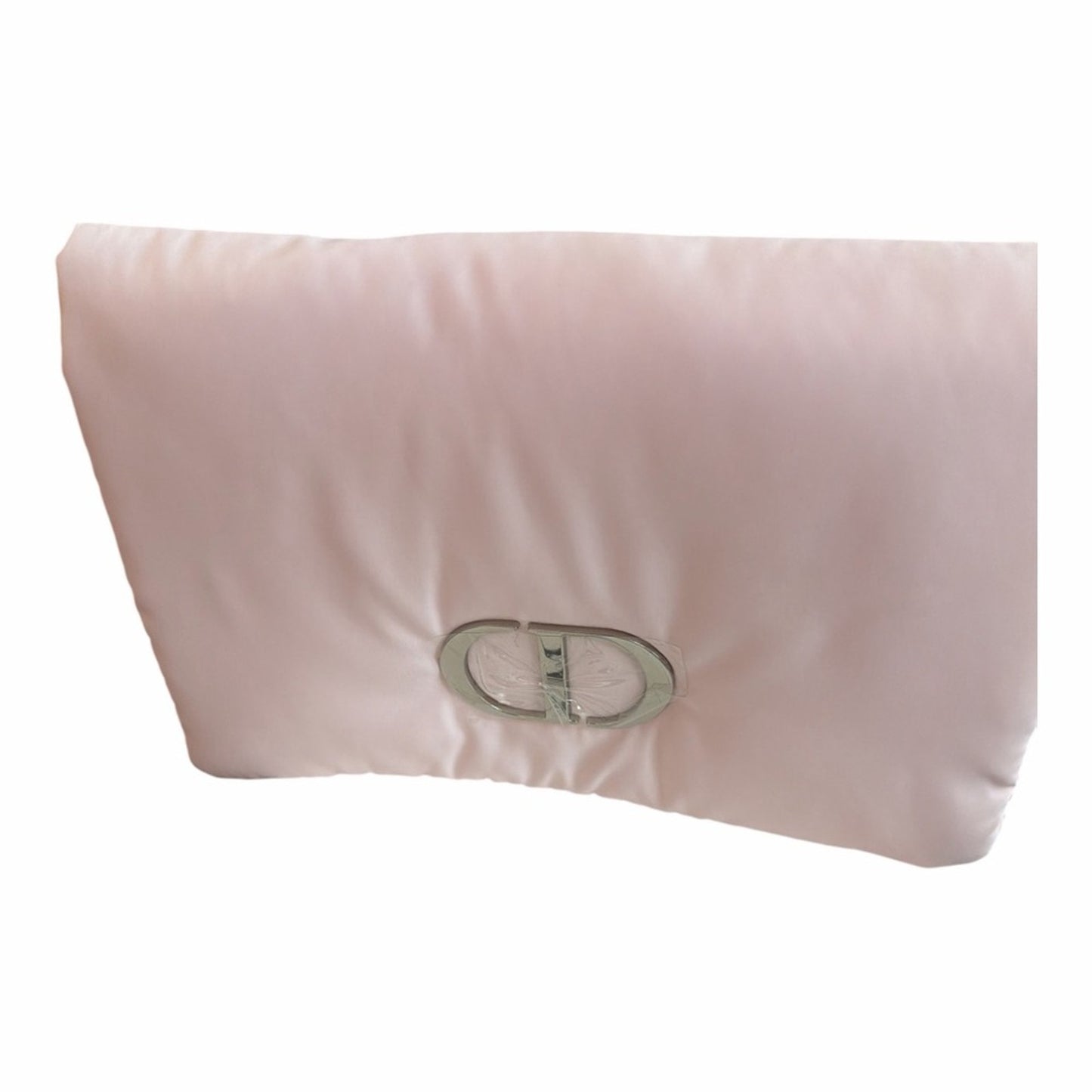 Christian Dior Pink Puffer Cosmetic Clutch W/ Coquette Vibe-CD Logo -New w Box