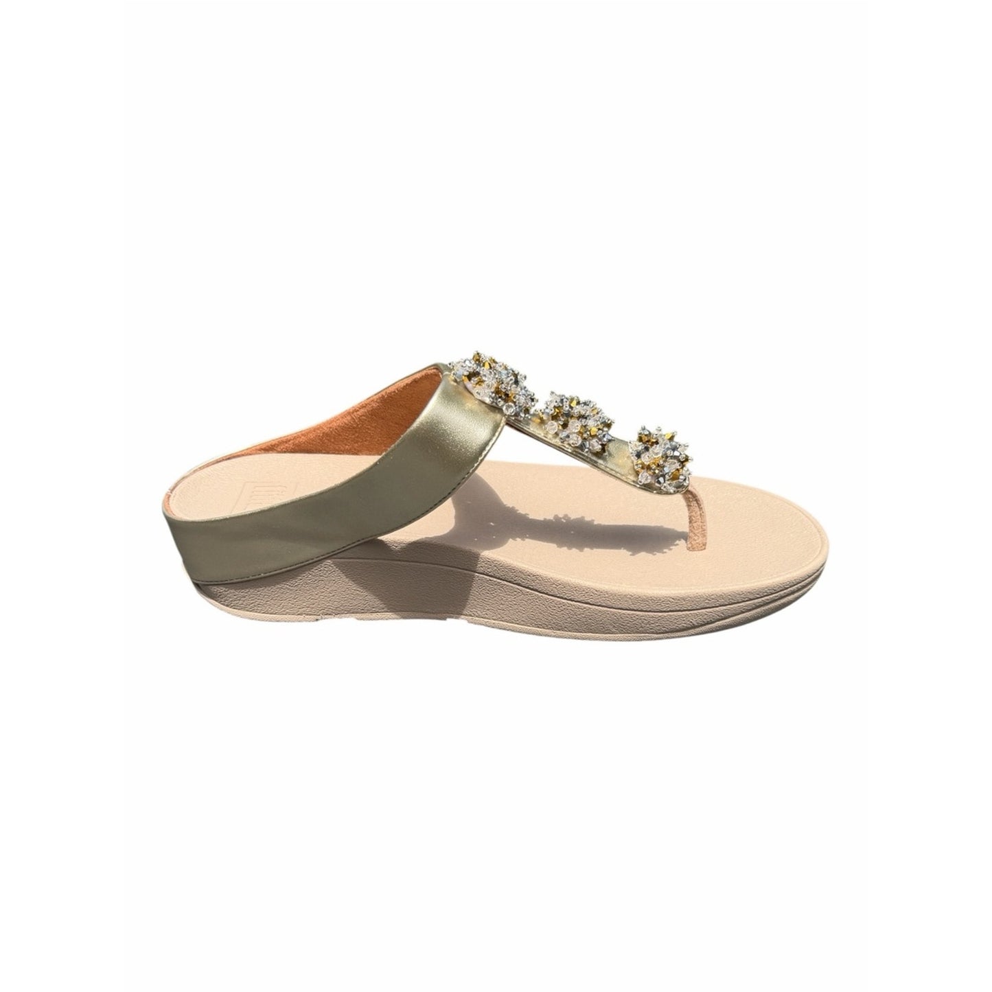 FitFlop Galaxy Embellished Toe Thong Sandals Gold Size 9 NIB Comfort Sandals