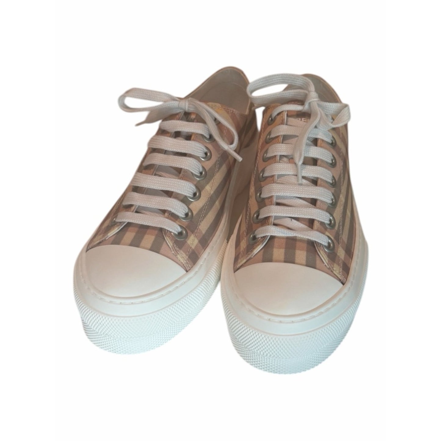 Burberry Vintage Check Jack Low Top Sneakers Size 39 w/ Logo Sole -Dust Bag NIB