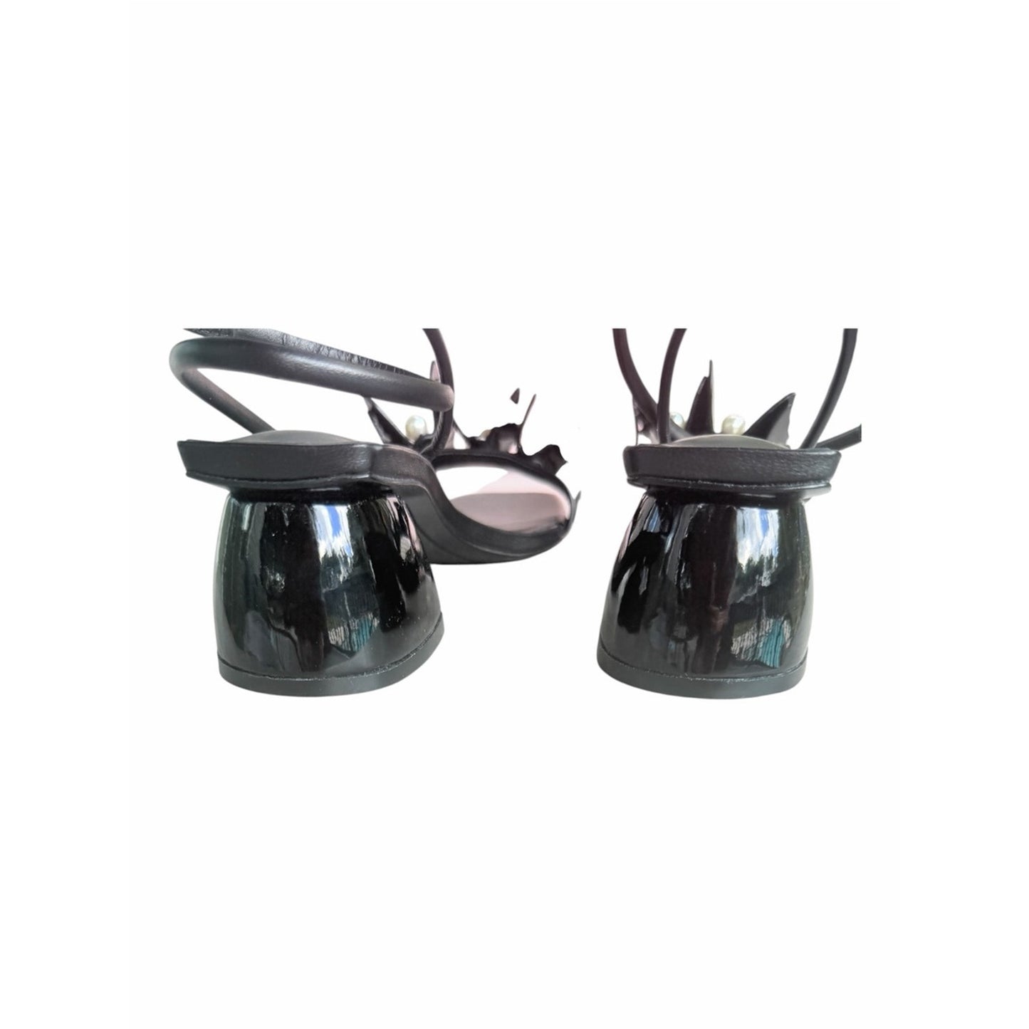 Sophia Webster Fairycore Vanessa Pearl Butterfly Mid Block Sandals Black 38 NIB