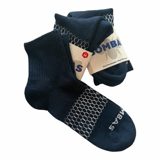 3 Pair Bombas Navy Quarter/Crew Socks Size Medium (Women 7.5-9.5 / Men 7-9) NWT