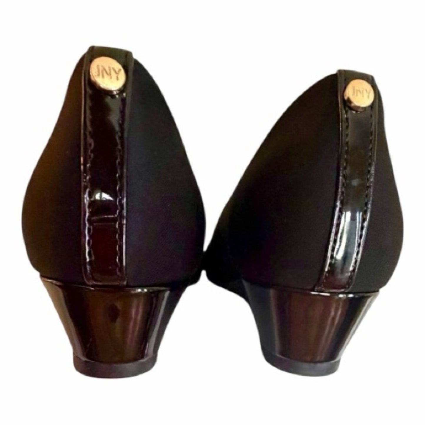 Jones New York Junelle Black Cap Toe Wedge Flats 7.5M NEW IN BOX