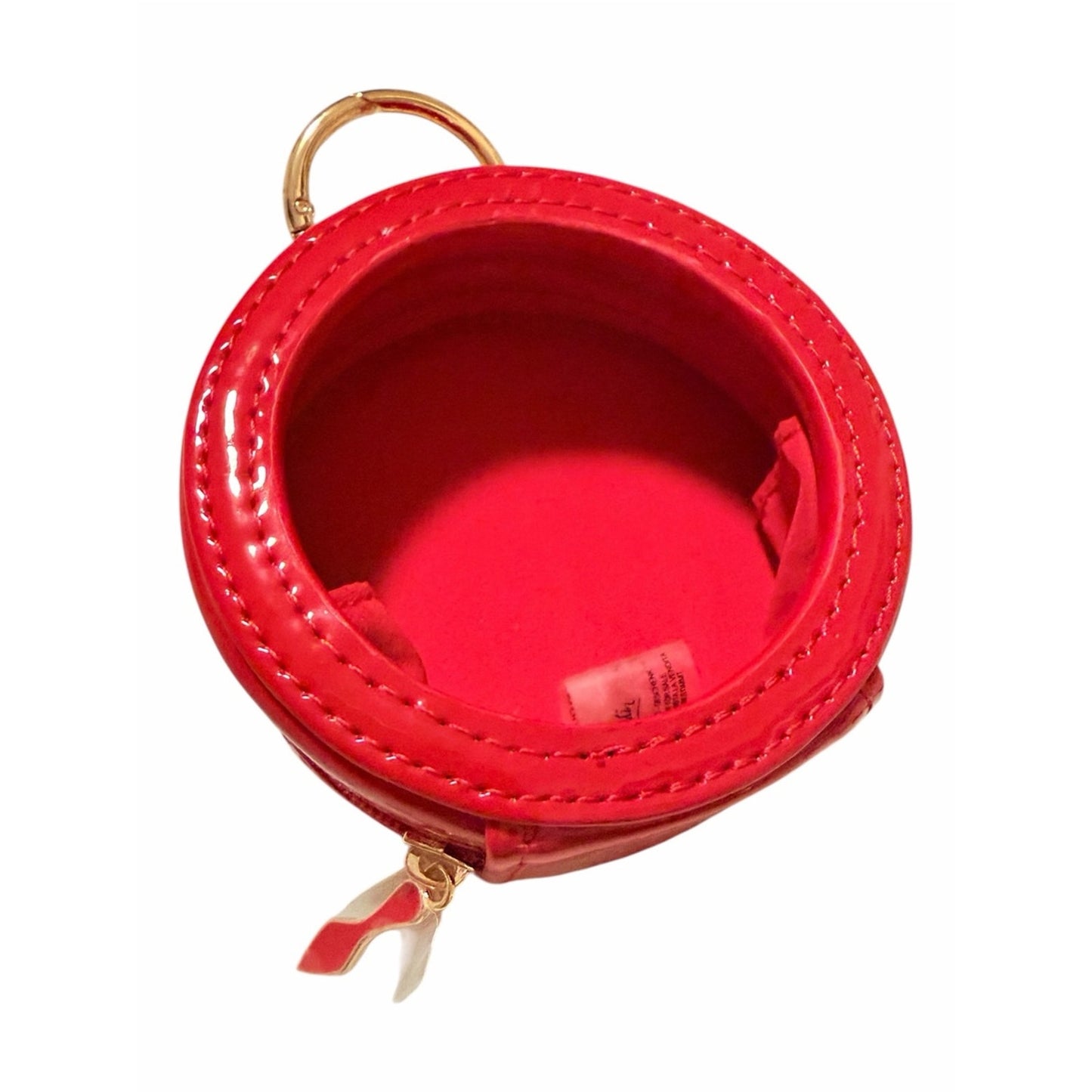 NEW Christian Louboutin Patent Red Keychain & Compact Holder Bag Charm