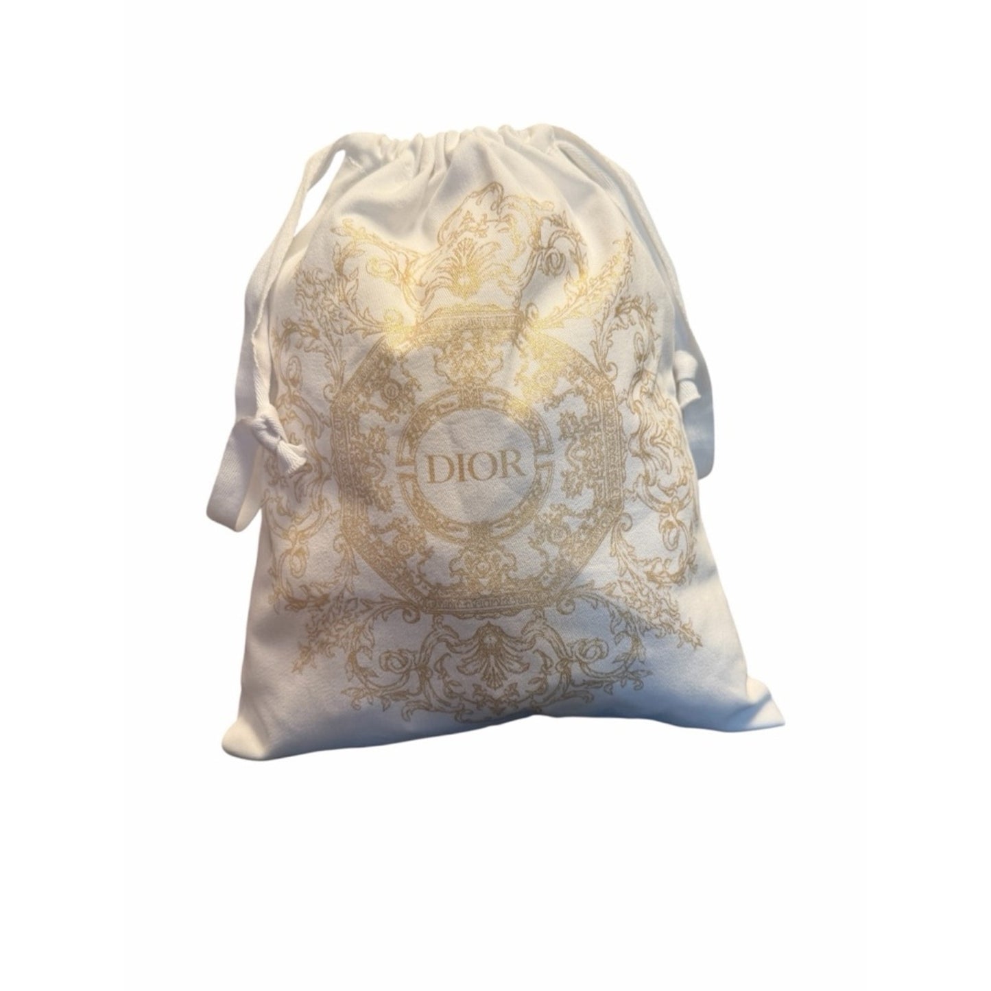 Dior Gold Toile Drawstring Pouch | Luxury Mini Bag Cosmetic Travel Case Giftable