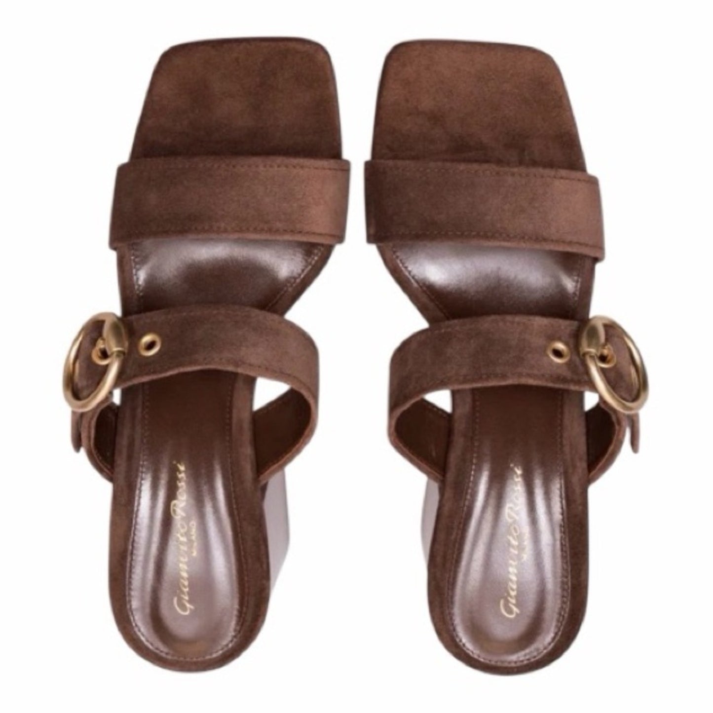 Gianvito Rossi Brown Suede Boho 70’s Style Platform Sandals | NEW | 36.5