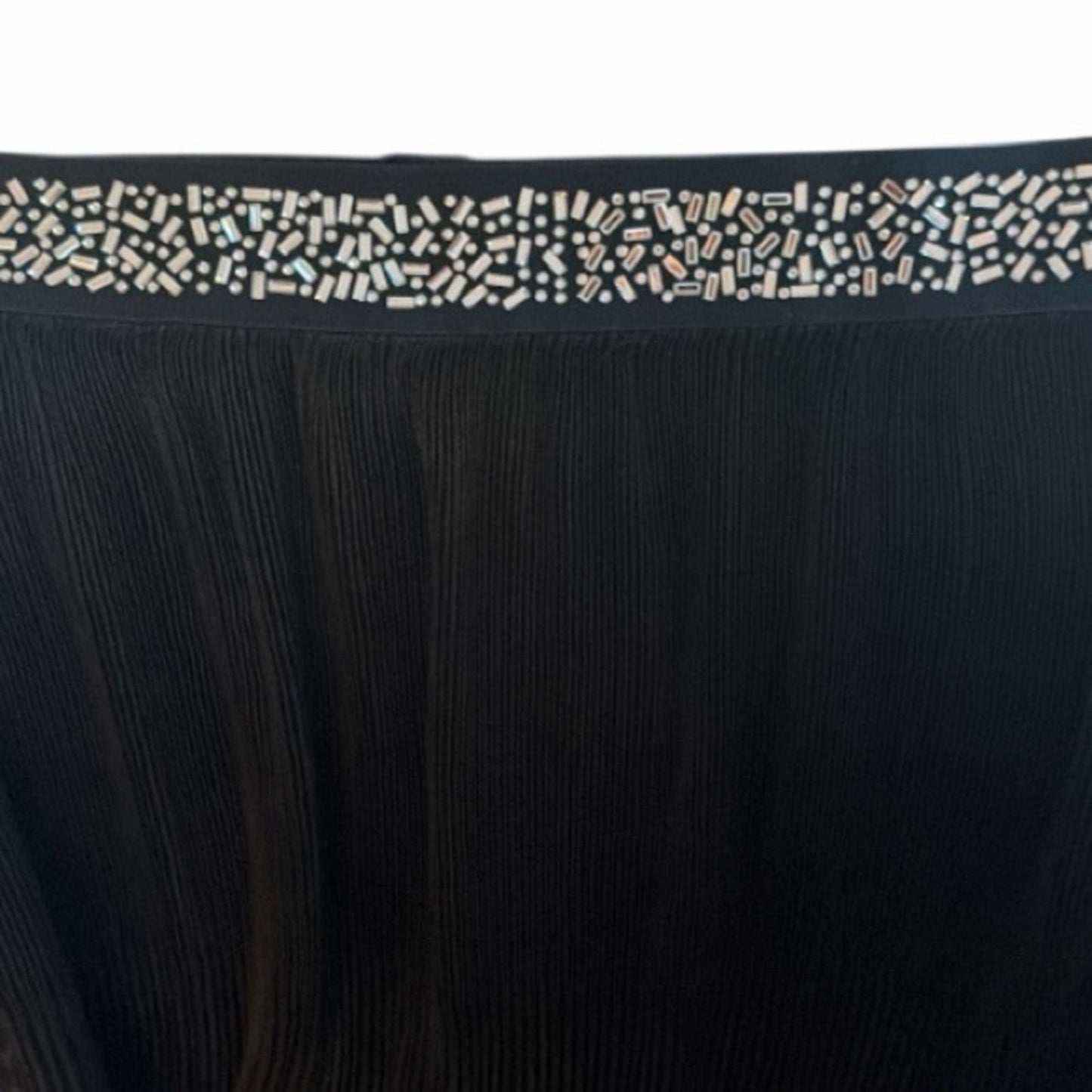 LE SURPERBE FOIL PLEATED SKIRT BLACK SIZE MED NEW