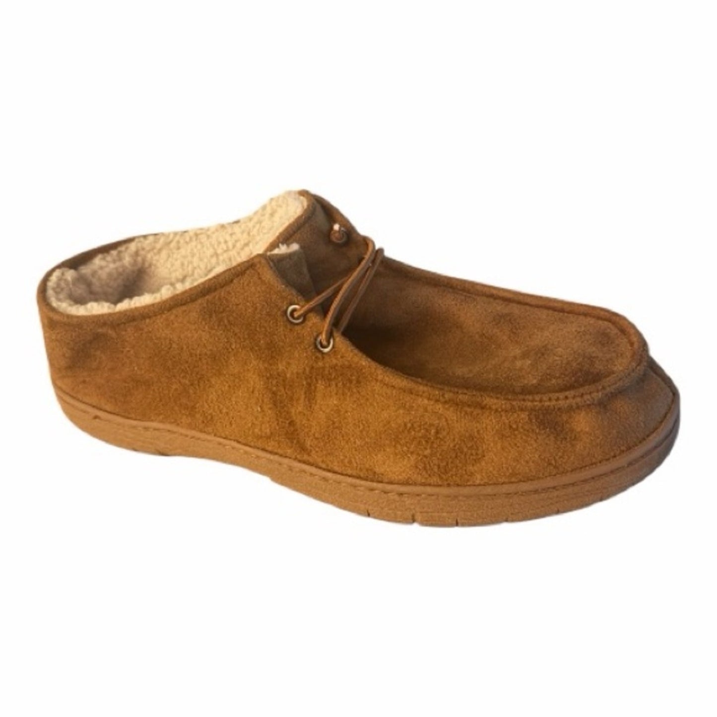 Haggar Men’s Memory Foam Chukka Slippers Tan Microsuede Size 8–9 NIB