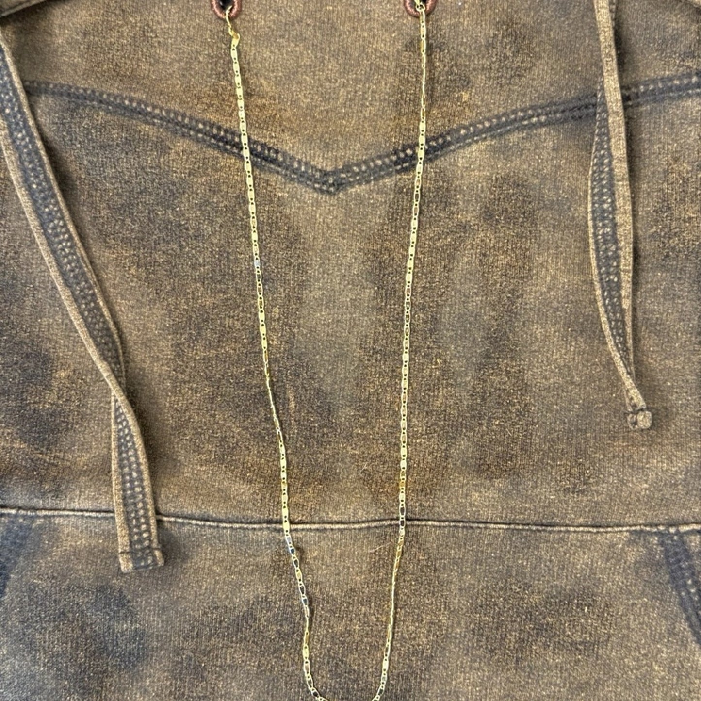 BARRAGAN DESIGNER STREETWEAR Chain Hoodie - Brown Tie-Dye - Size XL Gender Neutral