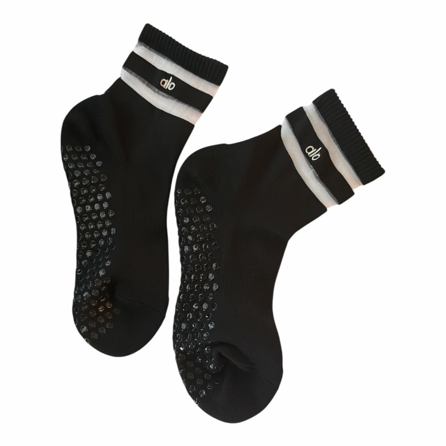 ALO Yoga Black Women's Pulse Grip Athletic Socks Size S/M New