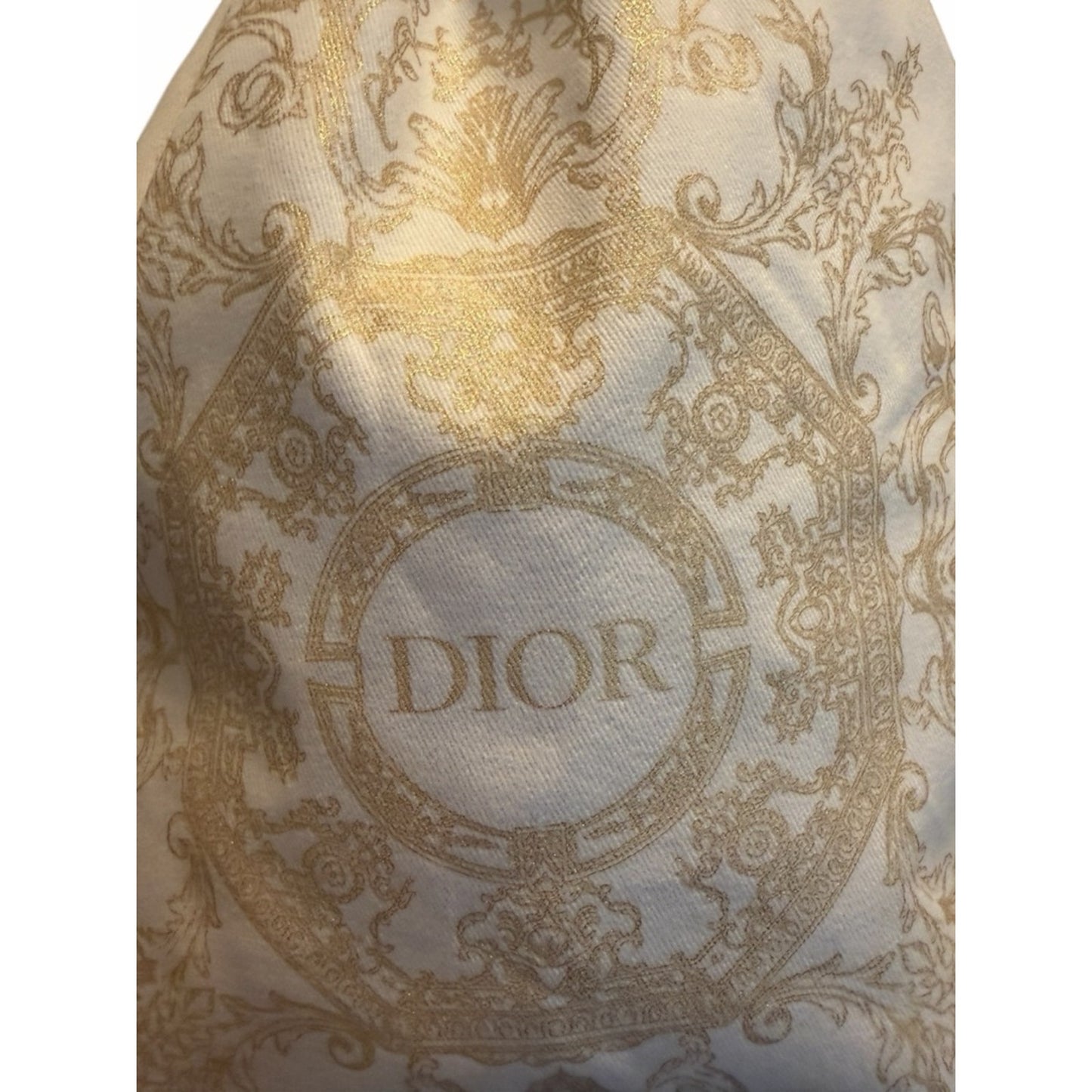 Dior Gold Toile Drawstring Pouch | Luxury Mini Bag Cosmetic Travel Case Giftable
