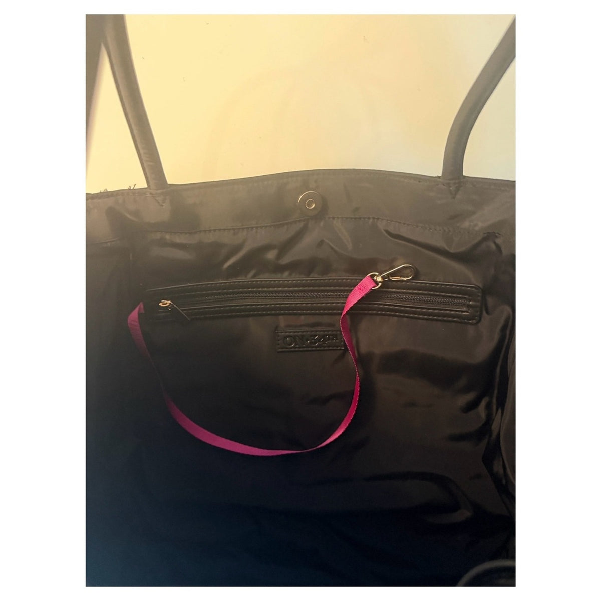 NEW Large Black Nylon Puffer Tote Bag - On 34th- Work Gym Travel