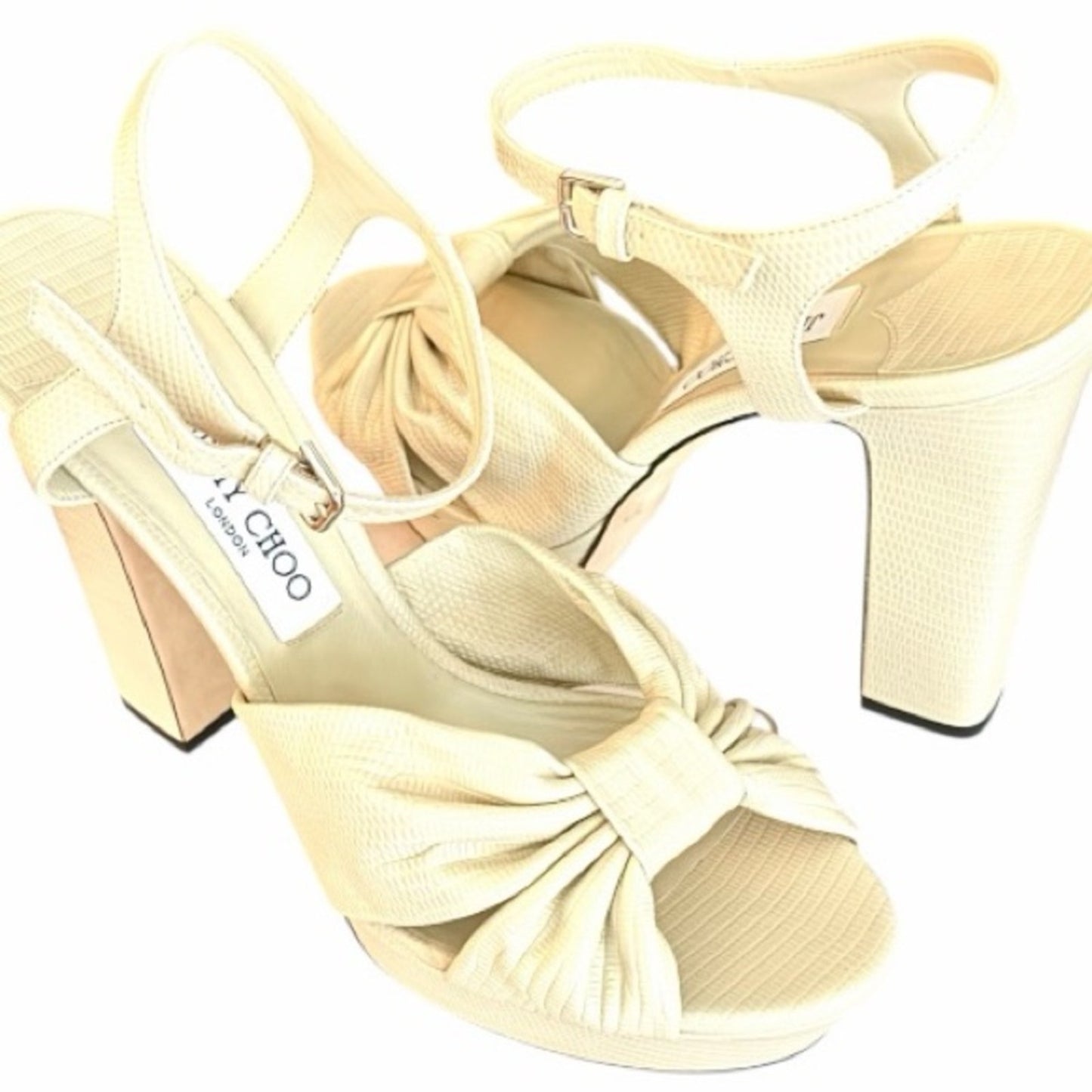 JIMMY CHOO Heloise 120 bow-embellished  leather platform sandals NWB Size 11