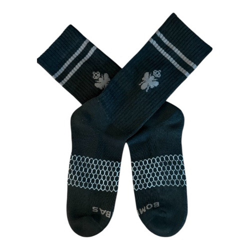 Bombas Black Calf Socks MED Unisex  -3 PAIR -Women's- Size 7.5-9.5. Men’s Size 6-9