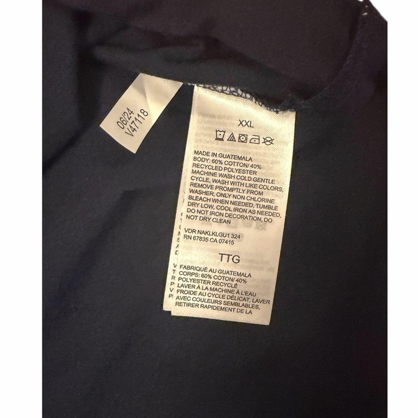 Men's New Nautica XXL Long Sleeve Graphic Tee Navy Blue