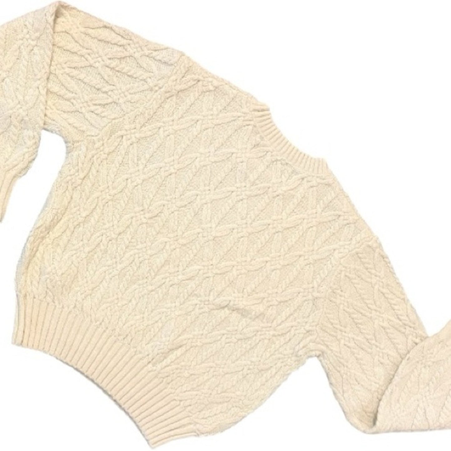 French Connection Layon Jini Cable Crewneck Cream Sweater Size M
NWT