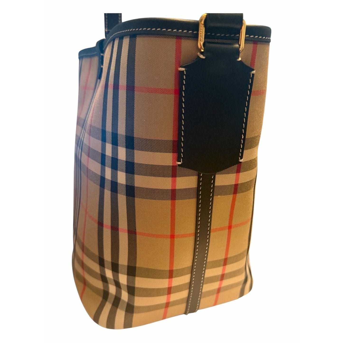Burberry Ashby Vintage Check Crossbody Bucket Bag NWT Archive Beige w/ Dust Bag