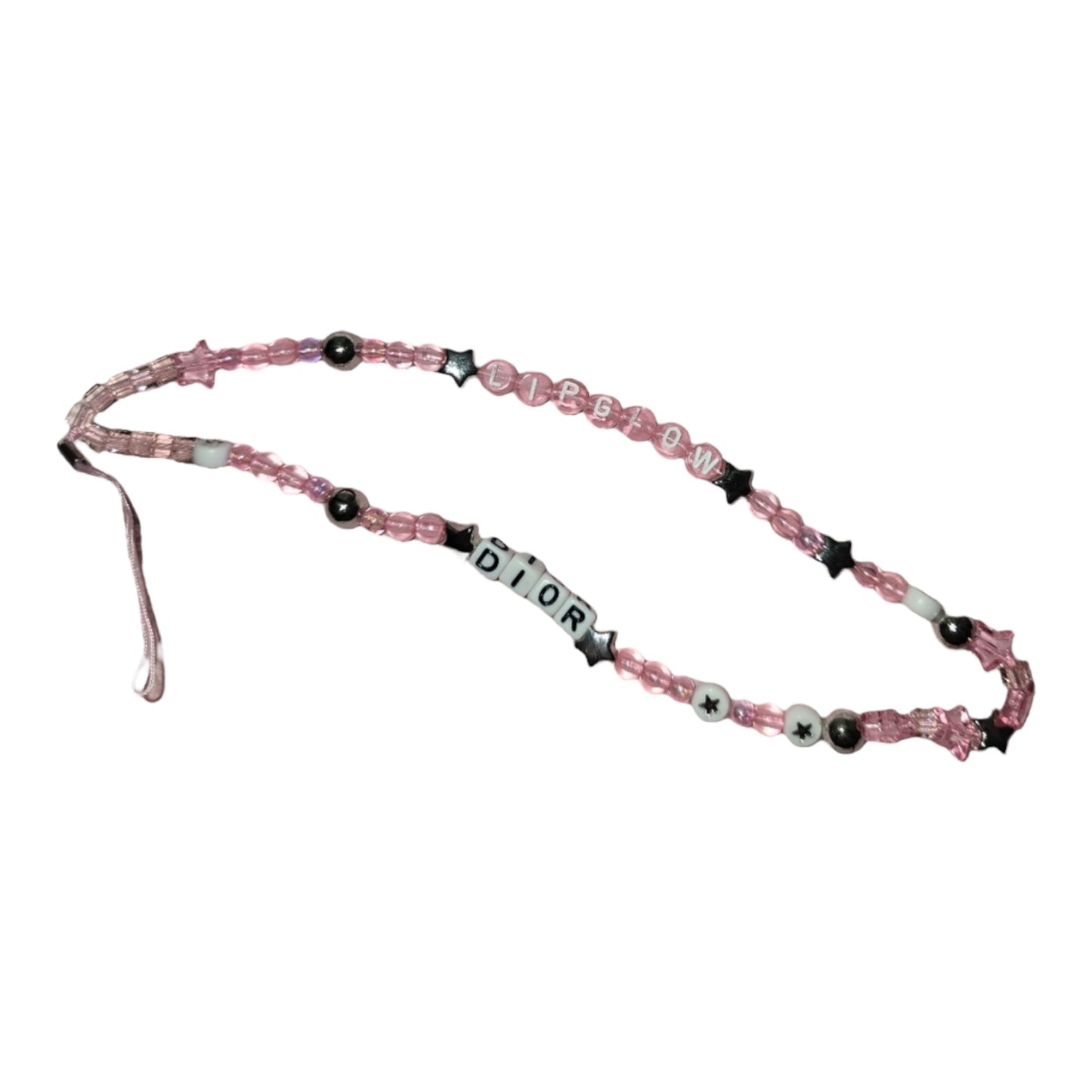 Dior Pink and Silver Phone Chain - Bag Charm