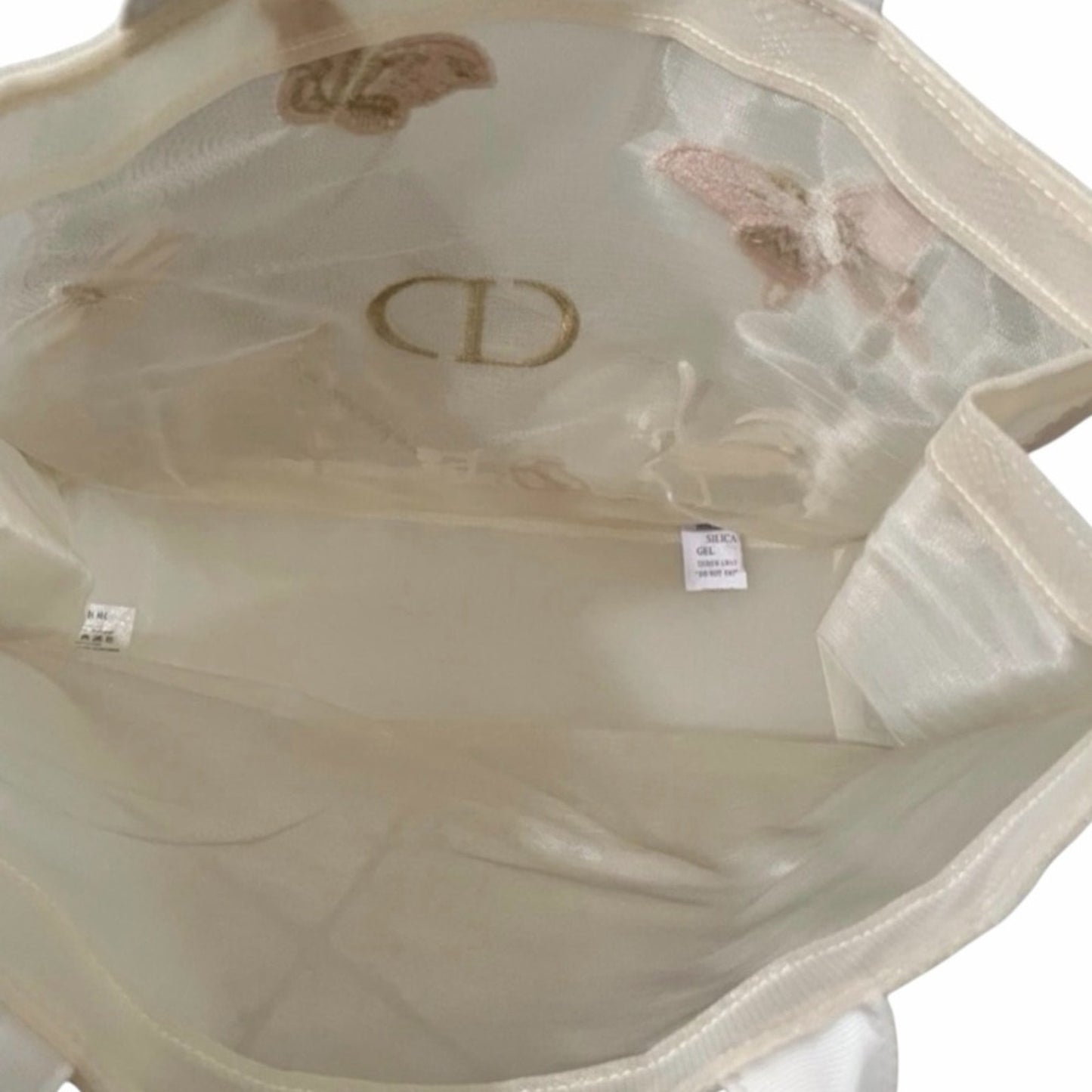 Dior Butterfly Embroidered Tote Bag Floral Mesh NEW