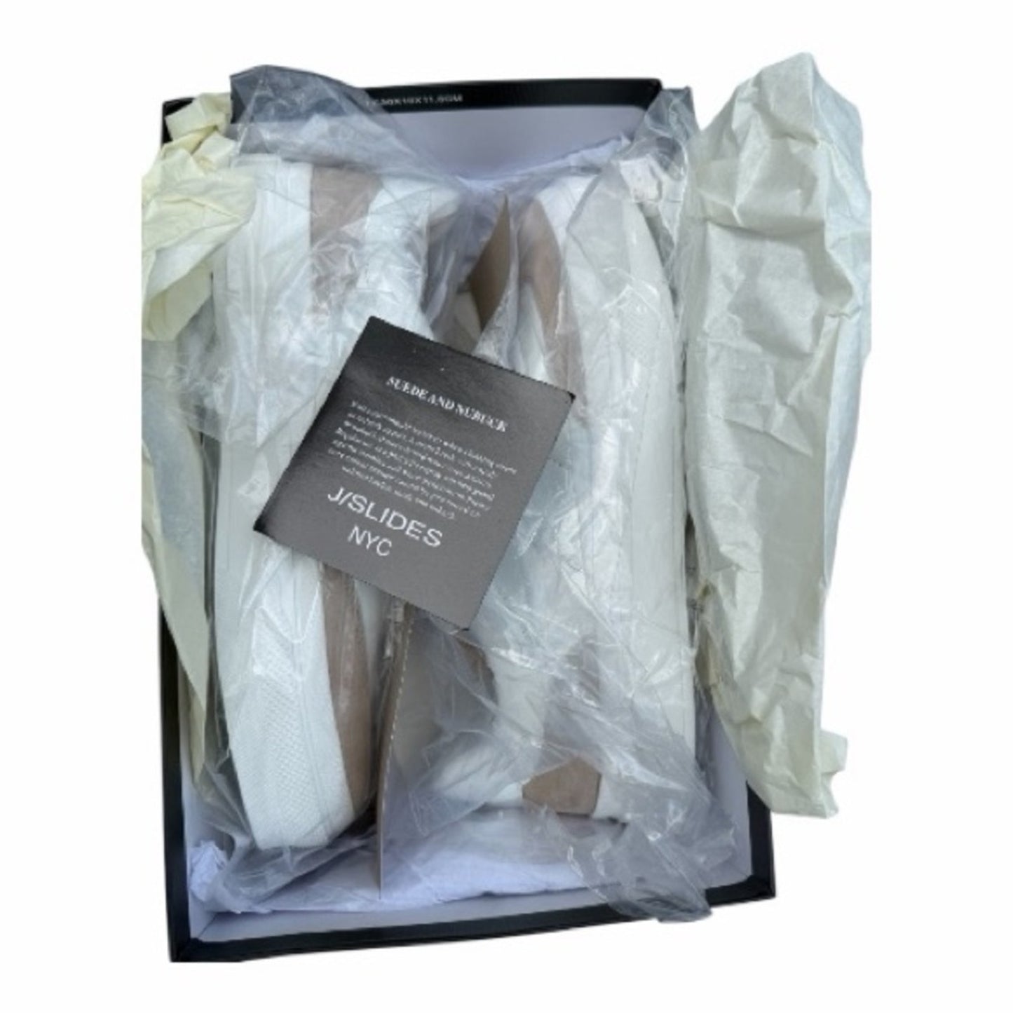 J/Slides White and Tan Sneakers 8.5 Gabbie NIB