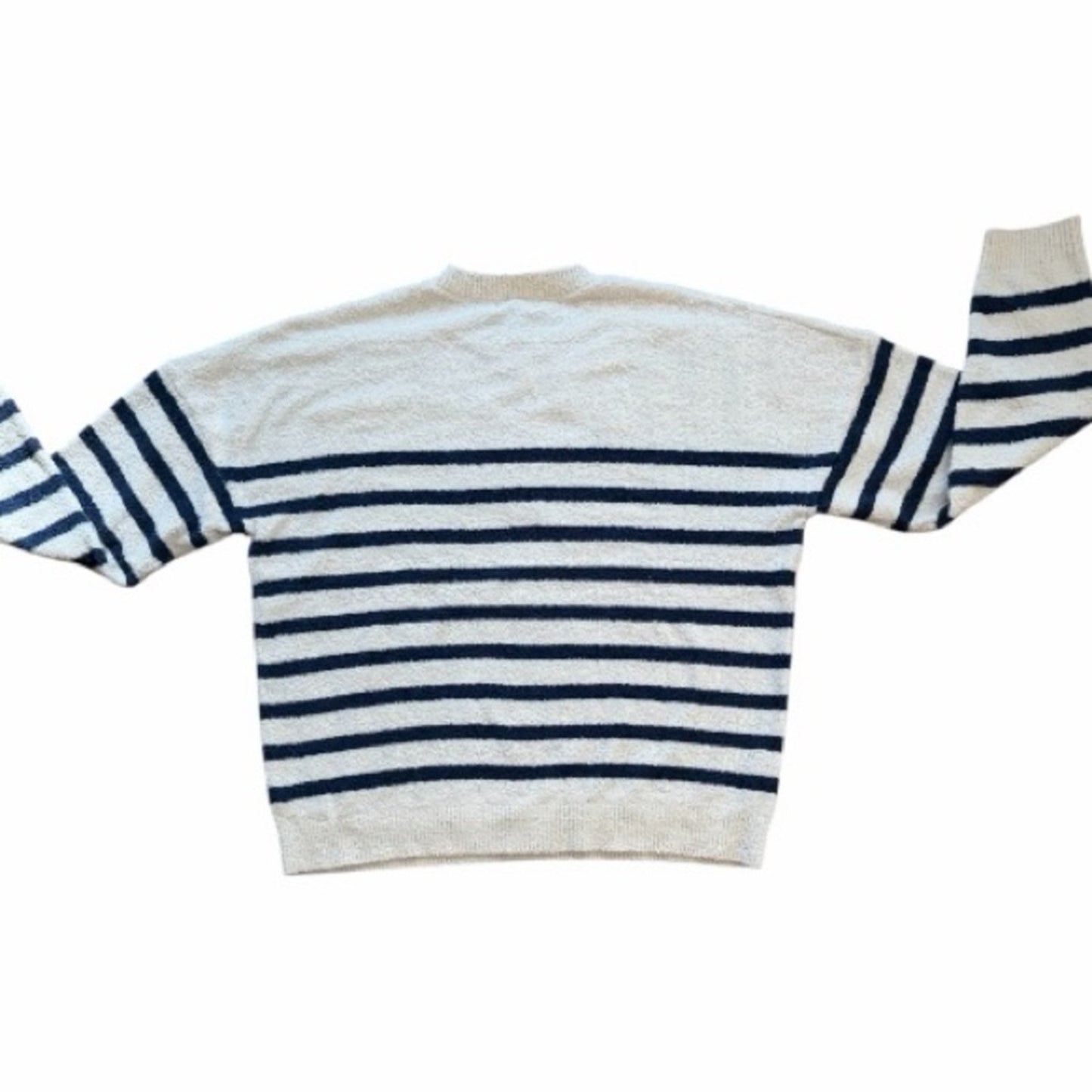 AQUA Navy & Cream Striped Crewneck Sweater | Bloomingdale’s Exclusive Women’s L