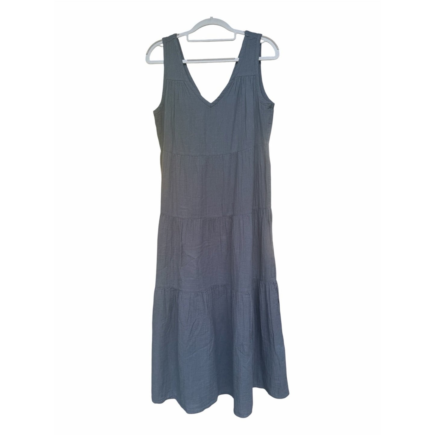 NWT Quince Organic Cotton Gauze Maxi Dress Gray S