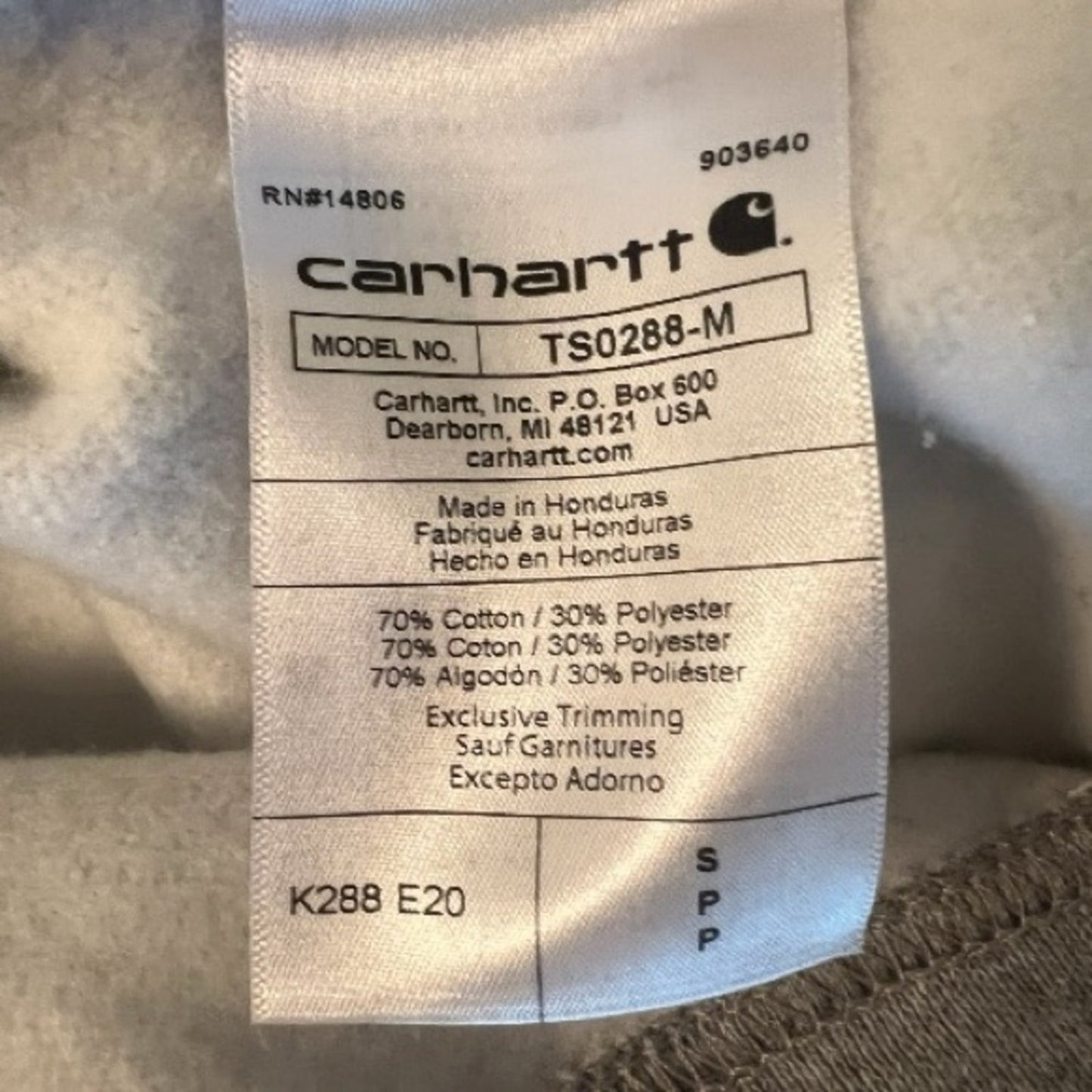 NWT Carhartt Light Gray Men's Hoodie with Sleeve Logo Size Small