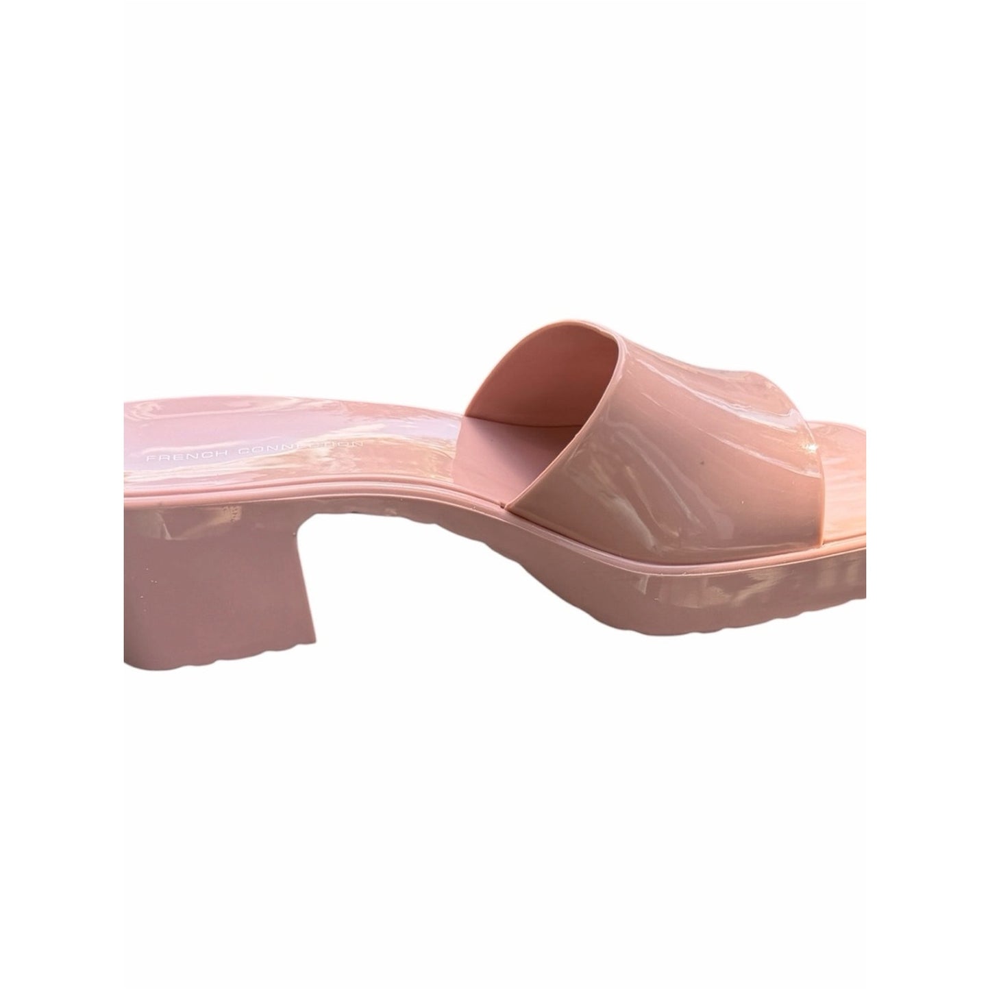 French Connection Blush Jelly Slide Sandals NIB Size 7 Chunky Heel