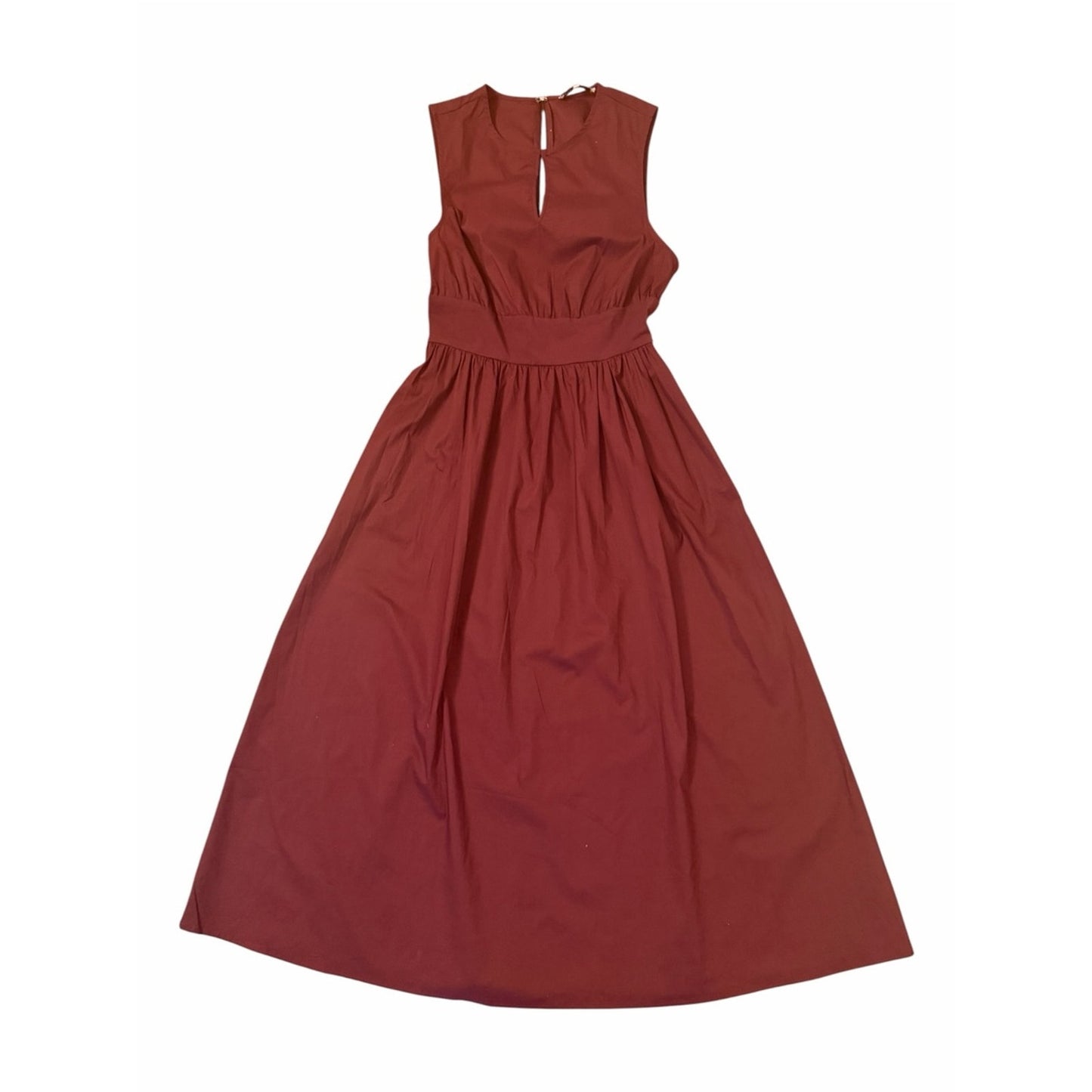 WeWoreWhat Wine Color Cotton Poplin Maxi Dress M Fit & Flare NWT