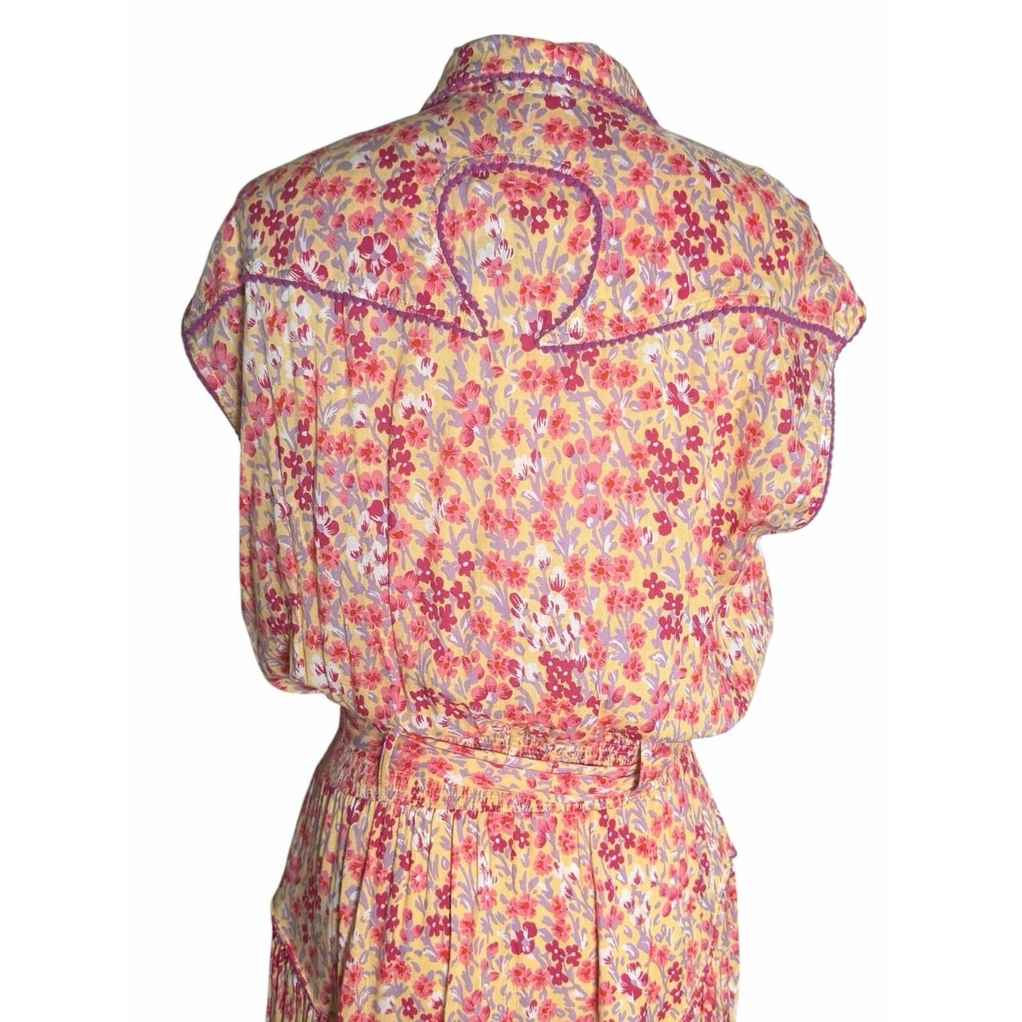 Poupette St Barth Margo Lace Mini Dress Purple Daffodil Floral Size L NWT