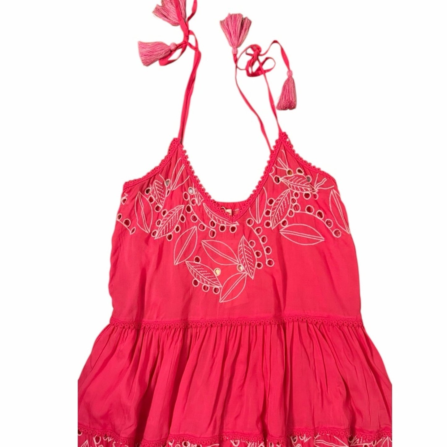 Ramy Brook Makenzy Dress - Embroided Pink Mini Dress Size Small
