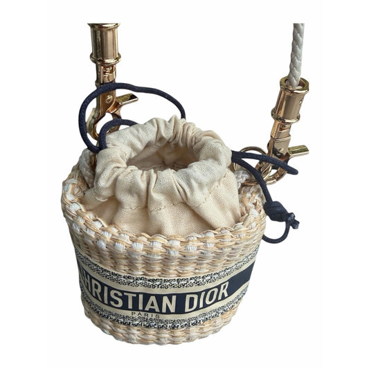 Christian Dior Beauty Mini Raffia Bucket Crossbody Bag New