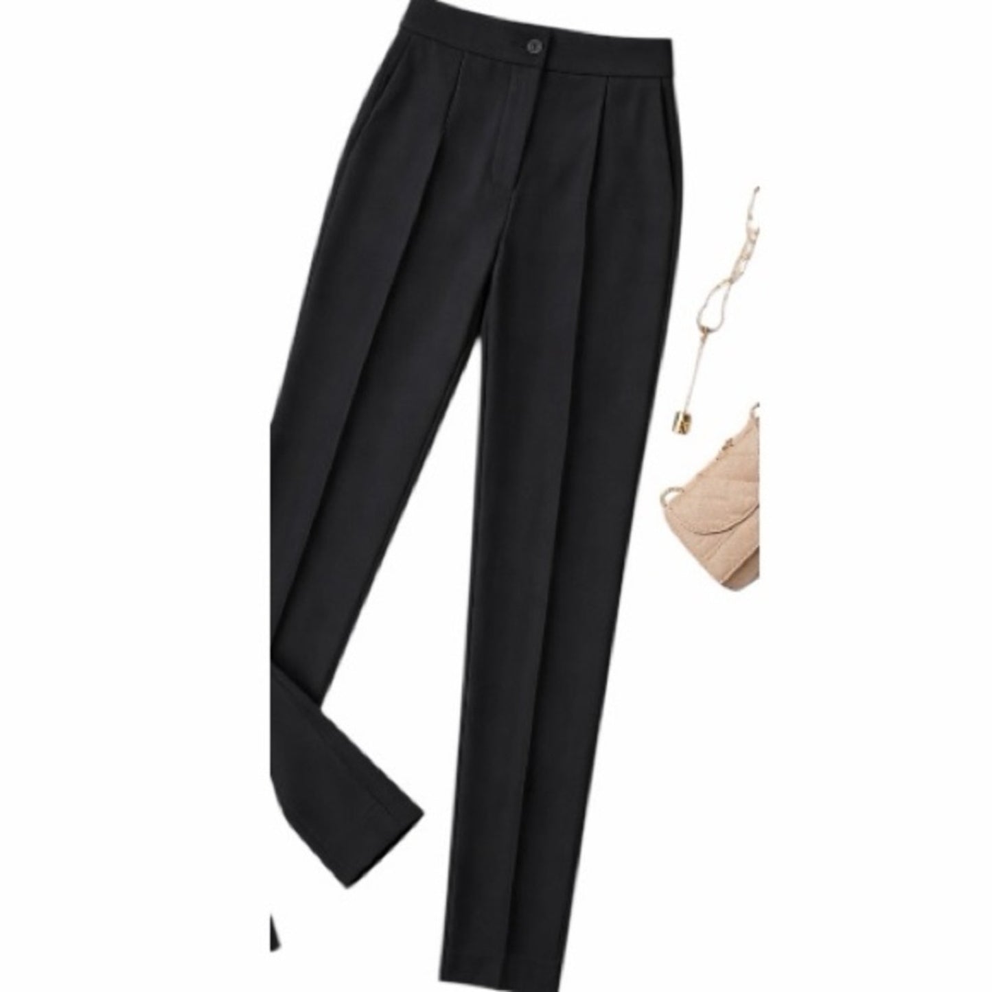 Moncler Stretch Tailored Trousers Black IT 44 Women’s Slim Straight Leg US 8-10