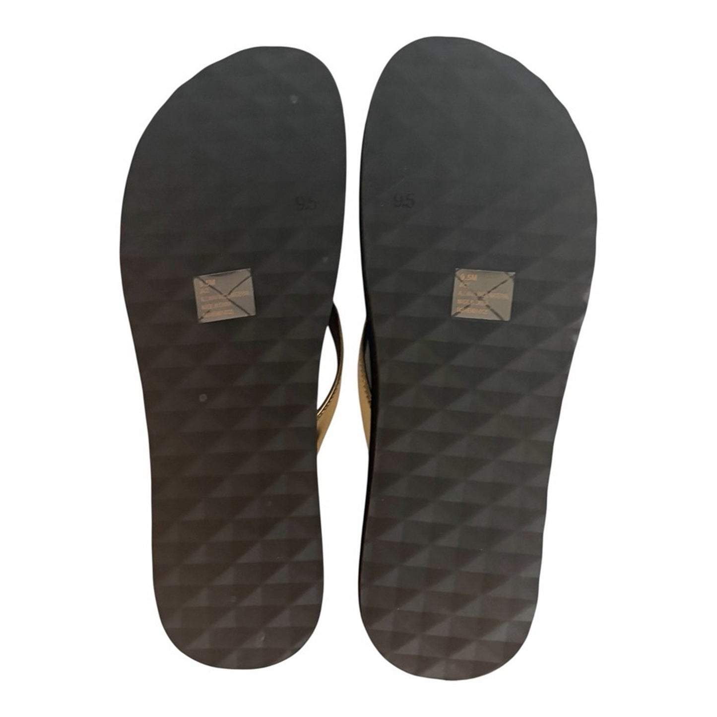 Aerosoles Jace Gold Mirror Flip Flop Sandals 9.5M Comfort Thong NWT