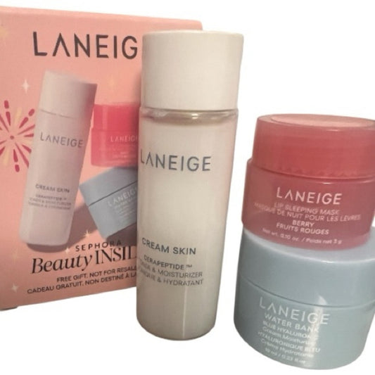 LANEIGE 3 Piece Set - Creamy Skin, Lip Sleeping Mask & Water Bank 
NIB Sephora