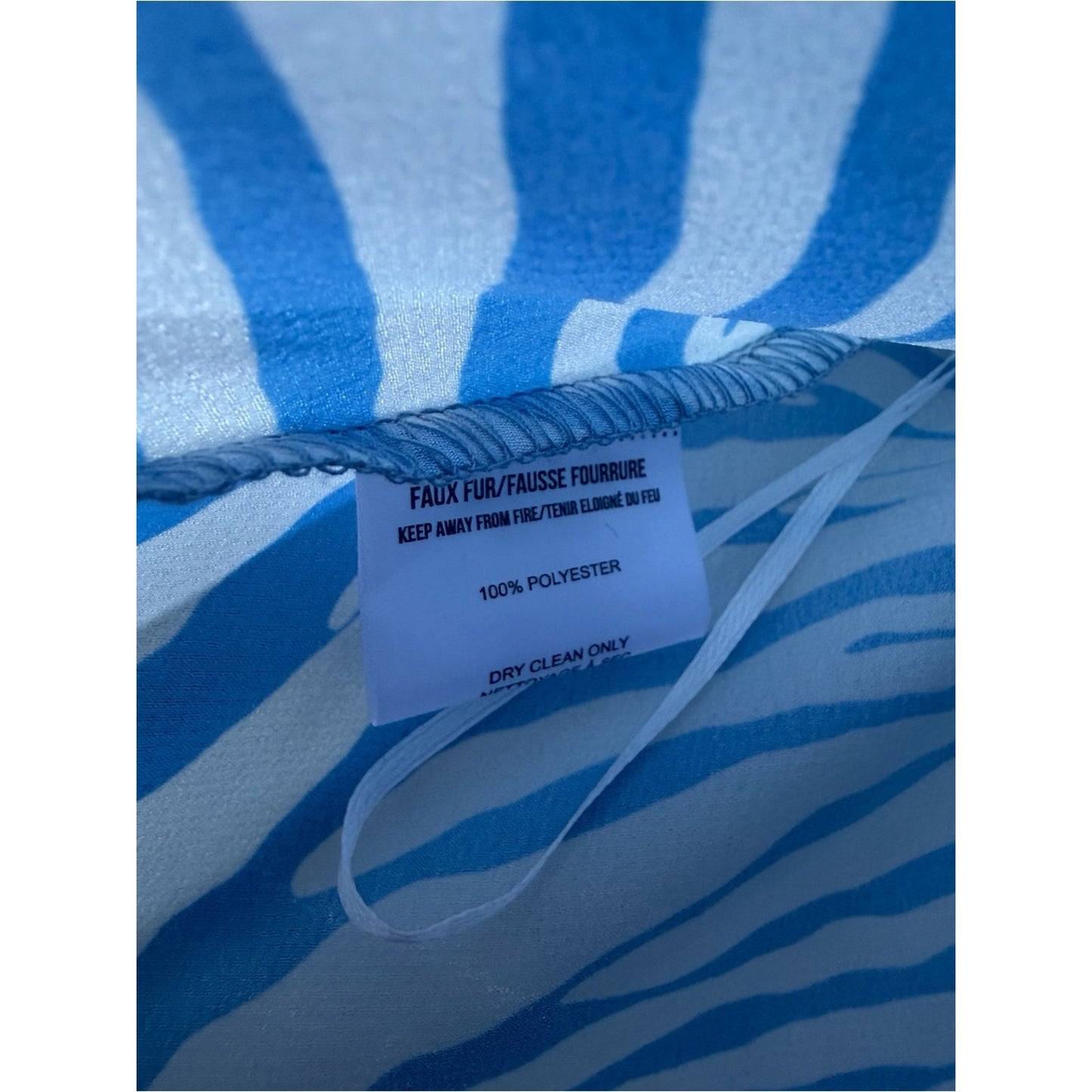 NWT Blue Ivory Zebra Print Midi Skirt Size M Coastal Resort Vacation Style