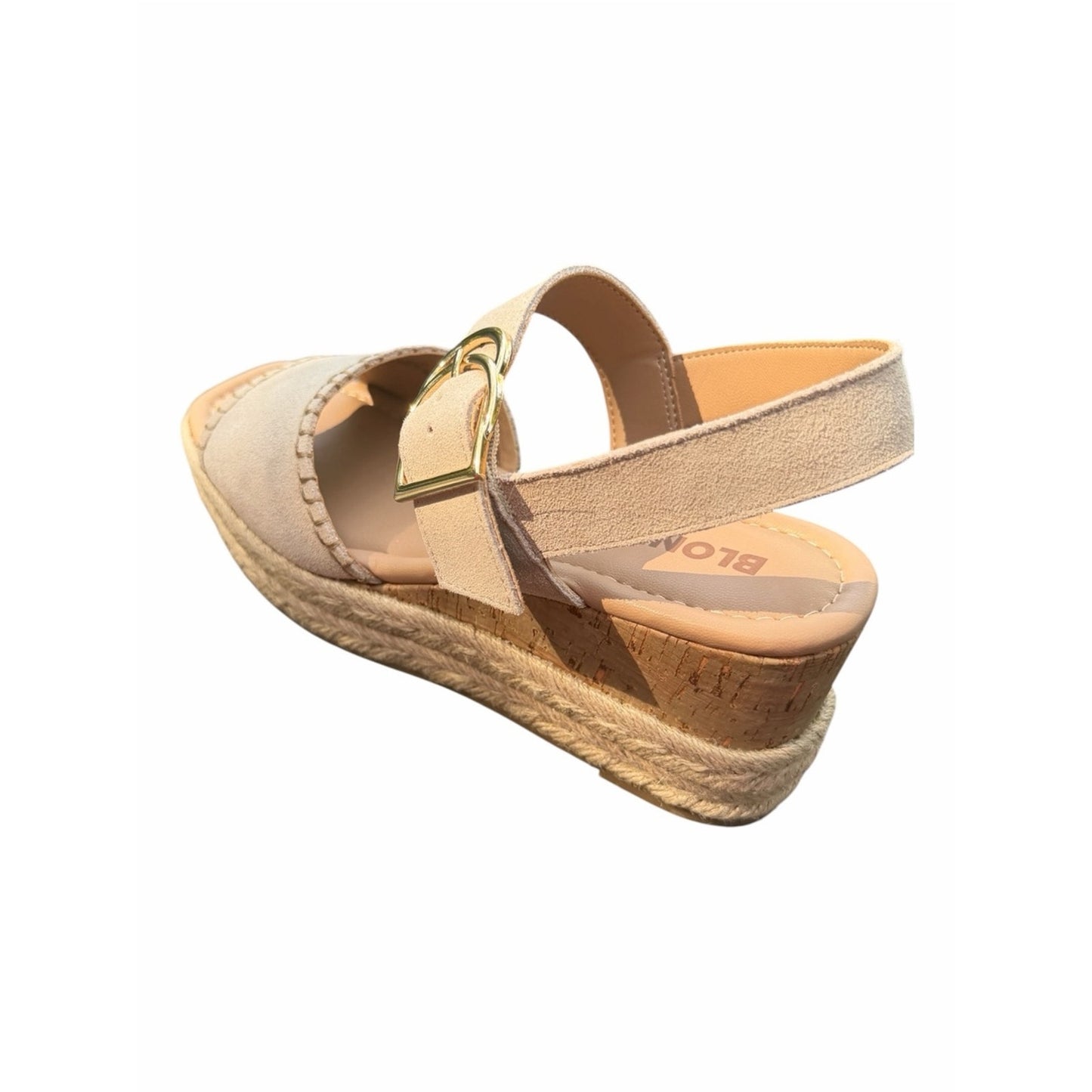 Blondo Leather Espadrille Wedge Sandals Nude Beige Size 10 NEW In Box
