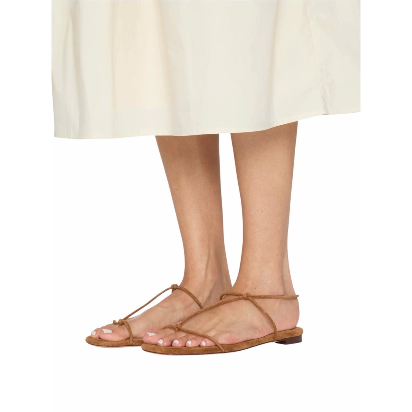 Loeffler Randall Eleanor Cacao Suede Flat Sandals Size 9.5 NIB